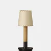 Básica Mínima Batería Portable Table Lamp - Bronze - Stitched Beige