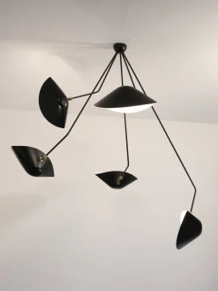 Ceiling Lamp with Five Angeled Arms
