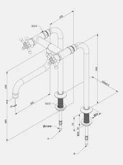 Christiansborg Tap on standpipes S200 - Brass