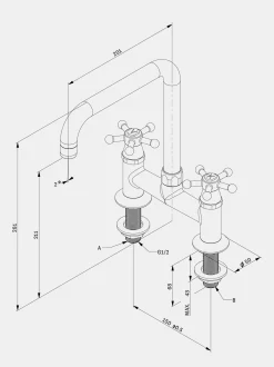 Christiansborg Tap U200 - 2-hole - Brass