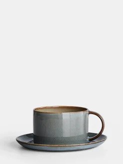 Coffee Cup With Saucer - Misty Grey/Smokey Blue