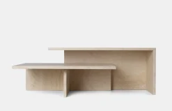 Distinct Grande Duo Tables - Travertine