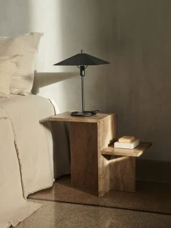 Distinct Side Table - Dark Brown Travertine