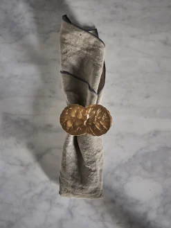 Flower Napkin Ring Dore Feuilles