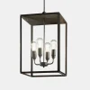Ilford Large Closed Top Pendant - Dark Bronze - Clear Glass