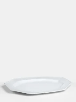 John Derian White Oval Octagon Platter