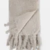 Mohair Tassel Throw - Ultimate Beige