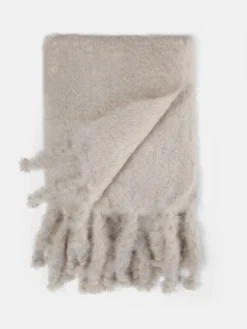 Mohair Tassel Throw - Ultimate Beige