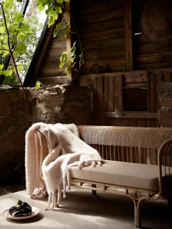 Mohair Tassel Throw - Ultimate Beige