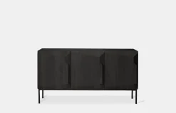 Oak Stairs Black Sideboard - 3 Doors