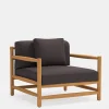 Saltholm Lounge Chair - Teak - Grey Brown Cushions