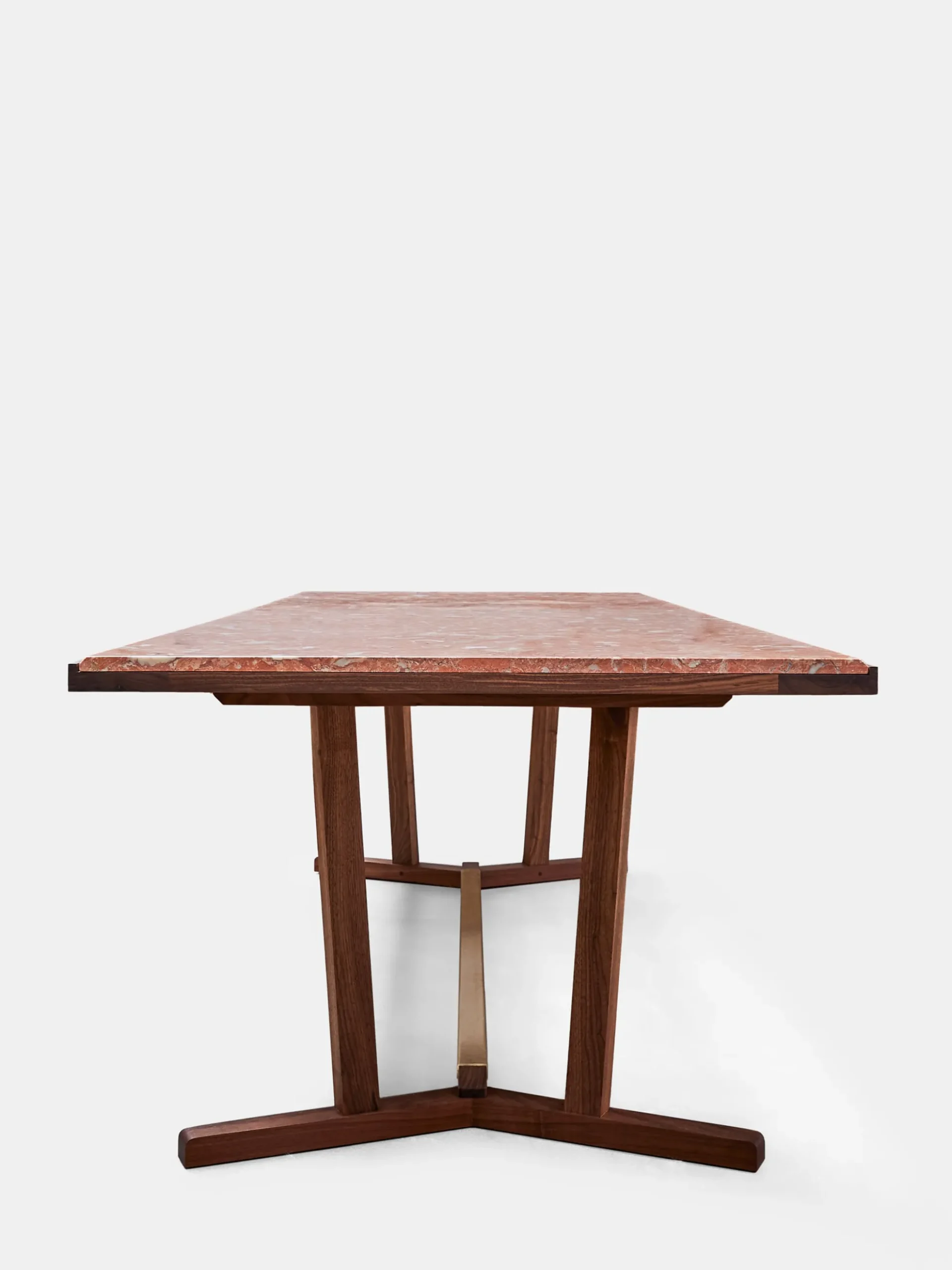 Shaker Dining Table - Oiled Walnut - Rosa Negrais Marble