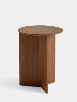 Slit Table Wood Round High - 35cm