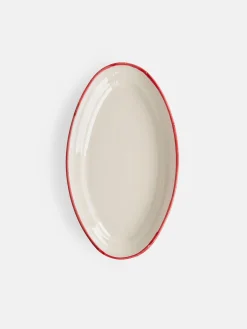 The Line - Oval Plate Medium - Red Border