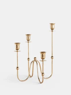 Totem Crown Candle Holder – Brass