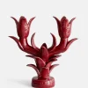 Tulipe Double Candle Holder - Cherry Red
