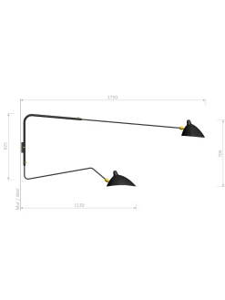 Wall Lamp with Two Rotating Arms