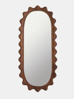 Wooden Ripple Mirror